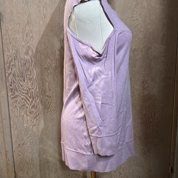 NWT 7th Avenue Design Studio Sweater Womens Open Shoulder Lavender Sz Med - Picture 4 of 7